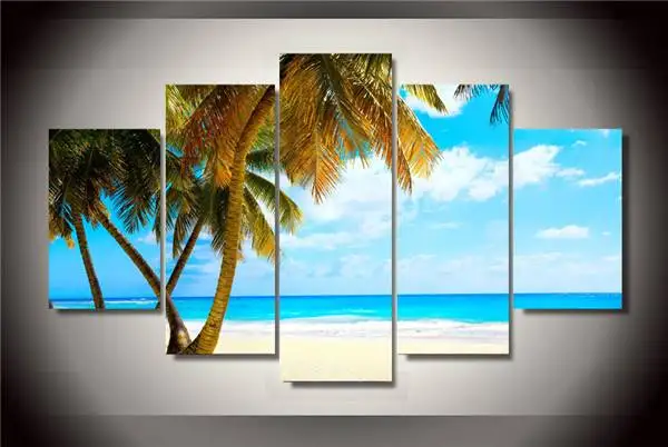 Hd Печать тропический рай пляж пальмы картина холст печать декор комнаты плакат