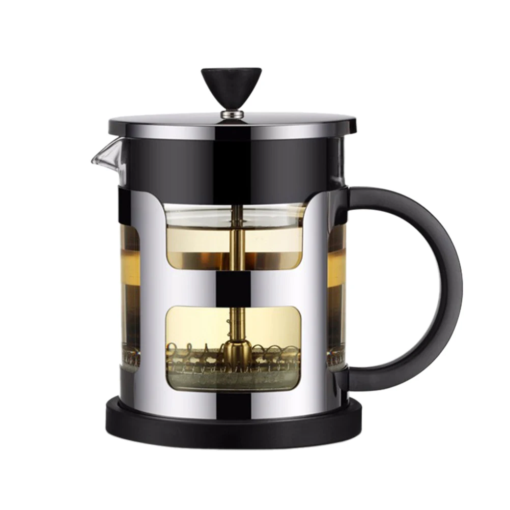 Black 600ML 1 шт. 600 мл/1000 мл домашний чай фильтр стеклянный чайник ручка термостойкий стеклянный заварник для чая и кофе чайник - Цвет: Black 600ML