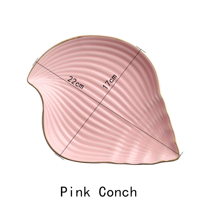 Pink Conch Лидер продаж, креативная Керамическая маленькая тарелка в различных стилях со звездой или раковиной, тарелка для десерта, фруктов, закусок, ремесла, подарок для любителей кухонных принадлежностей - Цвет: Pink Conch
