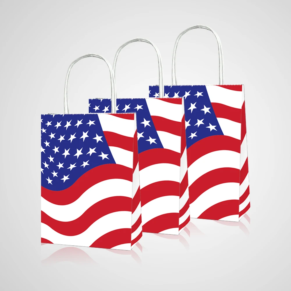 20pcs July 4th Party Gift Bags Candy American Independence Day National Flag Decoration Paper Boxes Packing | Дом и сад