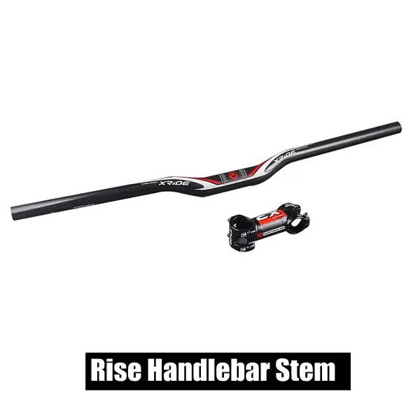 Rise Handlebar Stem XRIDE XR углеродное волокно MTB велосипедные комплекты для руля горный велосипед плоский или подъемный Руль+ стержень+ подседельный штырь - Цвет: Rise Handlebar Stem