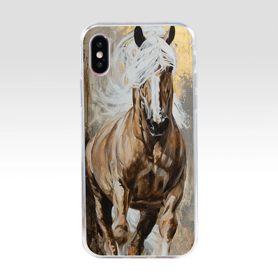 281SD акварель дух коня подарок Мягкий Силиконовый ТПУ чехол для телефона iPhone 5 5S SE X