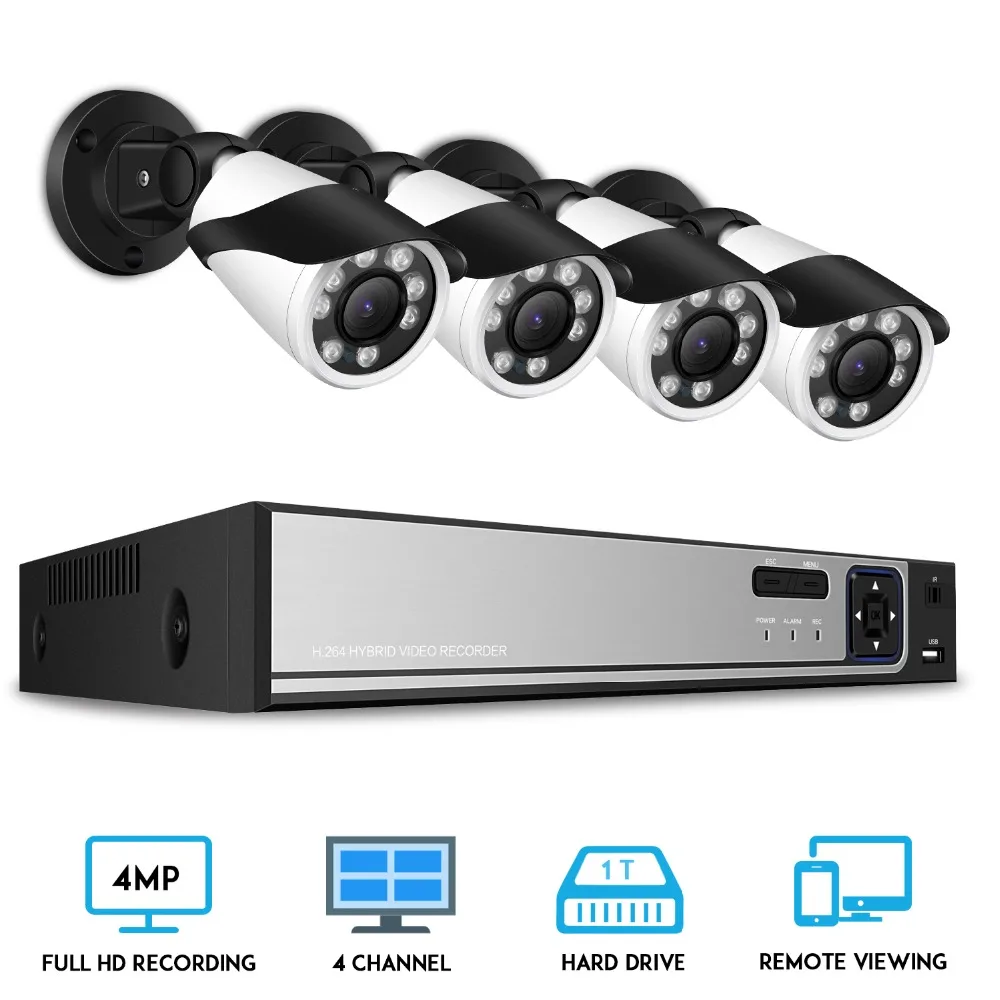 BESDER HD 4CH 4MP POE Система безопасности комплект H.265 4X Zoom IP камера для наружного