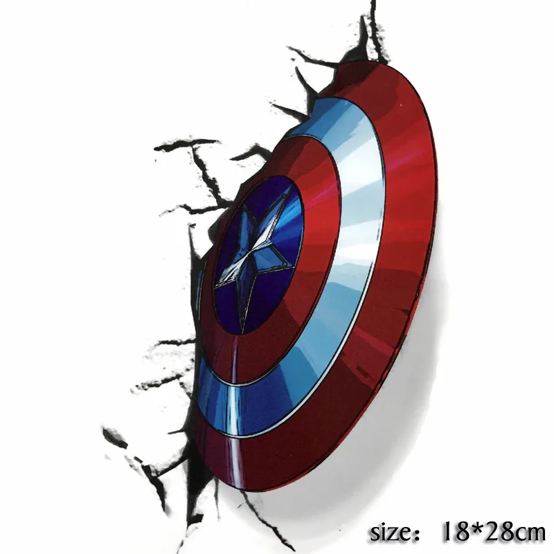 3D Капитан Америка лазерная наклейка Marvel наклейки "Мстители" Автомобильный холодильник переводная картинка наклейка для мотоциклов