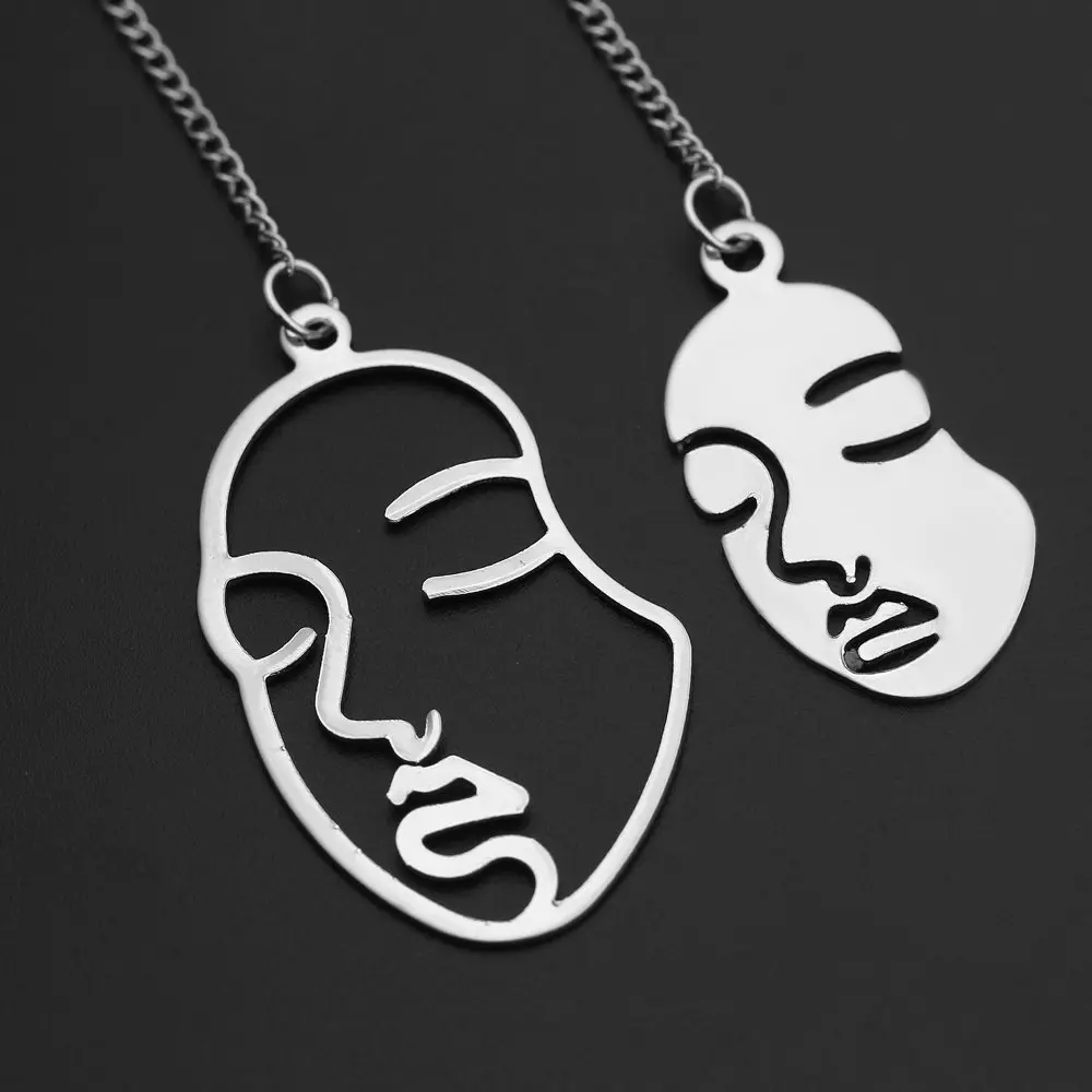 Асимметричный дизайн головы лица подвеска висячие серьги подарок для женщин