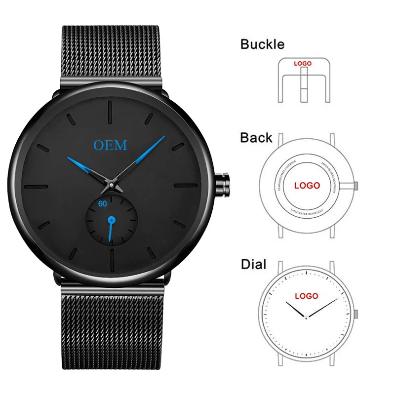 BAOSAILI CL029 частная марка нержавеющая сталь сетчатые мужские часы Relojes