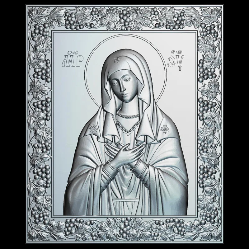 

Icon of the Mother of God Tenderness 3d model for cnc STL format Religion 3d Relief Model STL Router 3 axis Engraver ArtCam