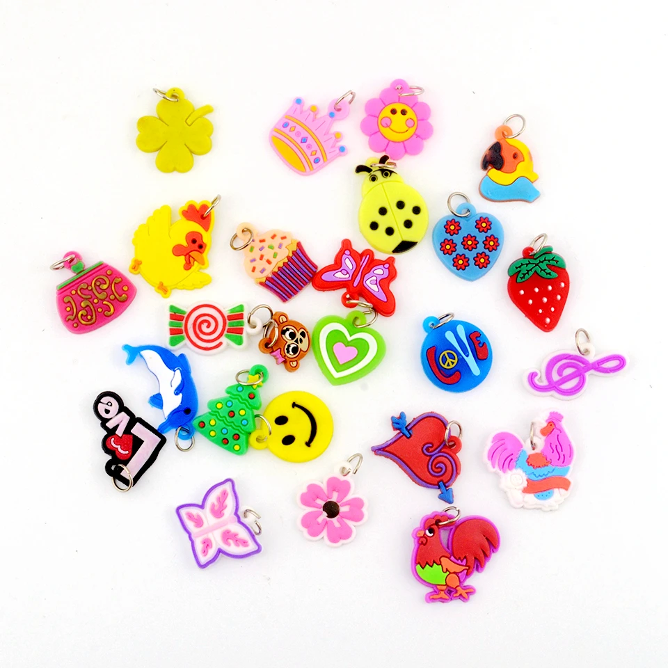 20 штук Стиль DIY мультфильм красочные животных с цветами и бусинами Подвески