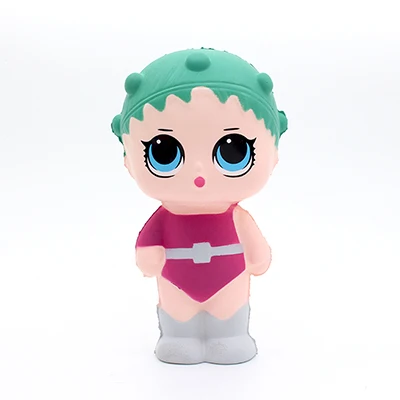 Green Hair Doll Jumbo Squishy развлечения Squishe животные для детей снятия стресса у взрослых Squeeze игрушки - Цвет: Green Hair Doll