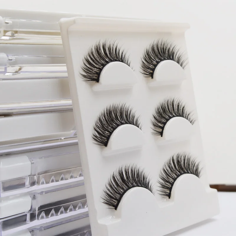 QSTY 3D New Fashion Style Mink Fake Eyelash For individual Makeup Natural Wispy Eyelashes Extension Hand Made False lashes 3DT25 | Красота и
