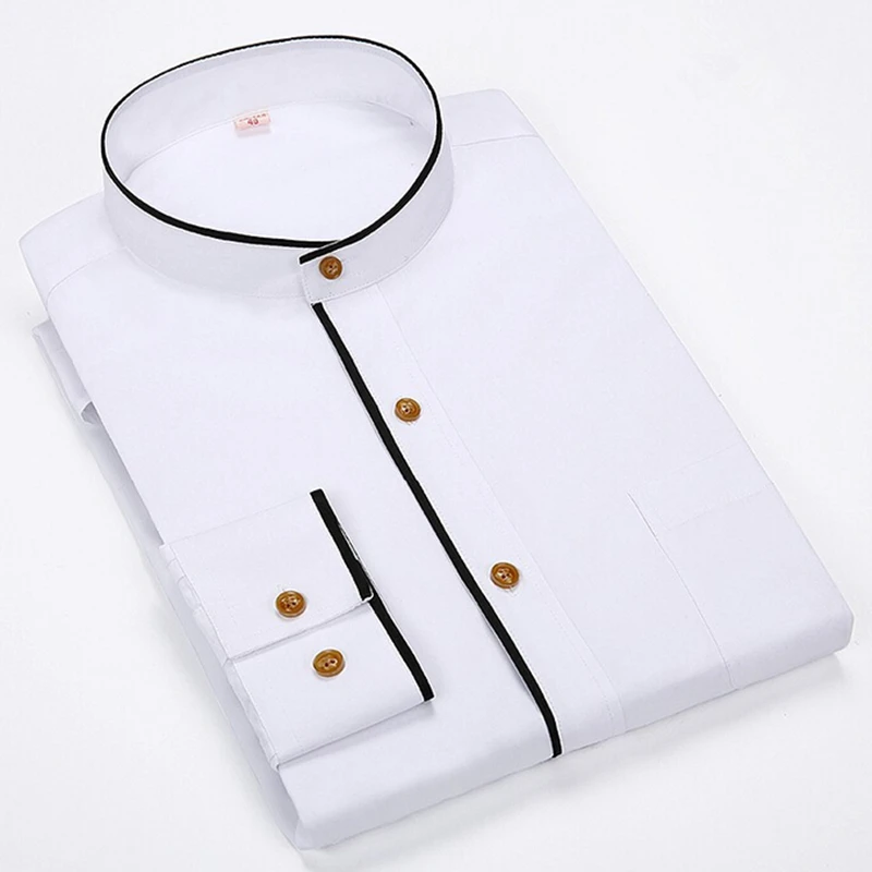 Сорочка мужская &quotкитайский&quot ворот с декоративной вставкой и разрезом на