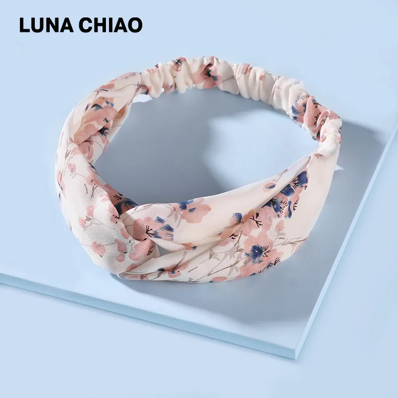 LUNA CHIAO, модные женские аксессуары для волос, дикие цветы, печатная ткань в цветочек, повязки на голову, богемный стиль, мягкие повязки на голову - Цвет: Picture Color