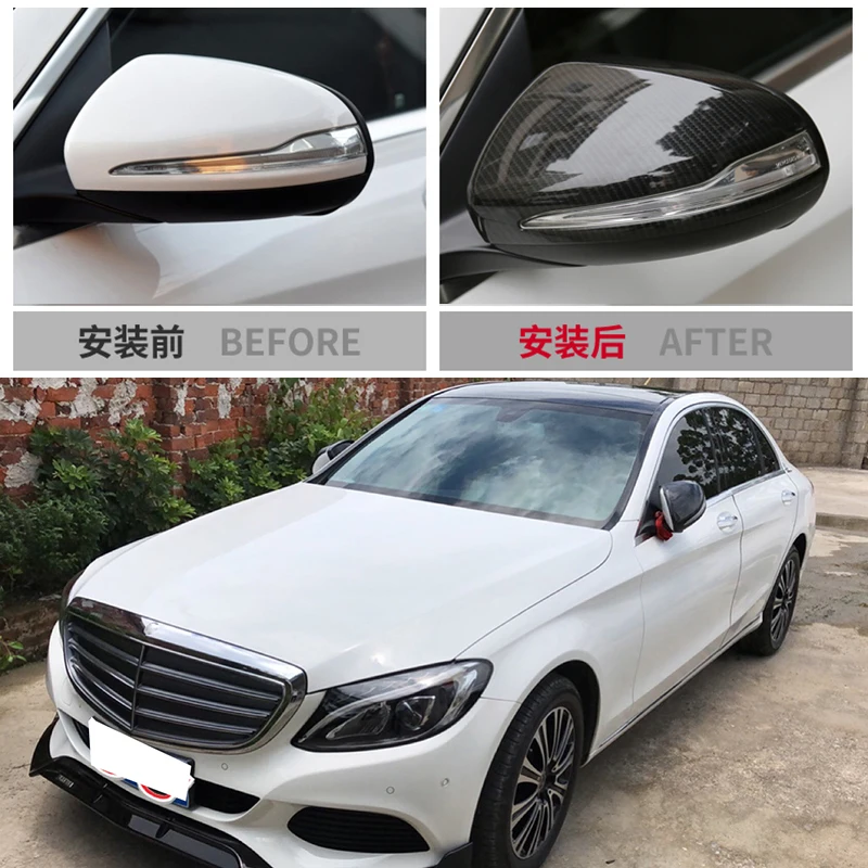 1 пара карбоновых автомобильных боковых зеркальных крышек для Mercedes Benz C E S CLS GLC Class