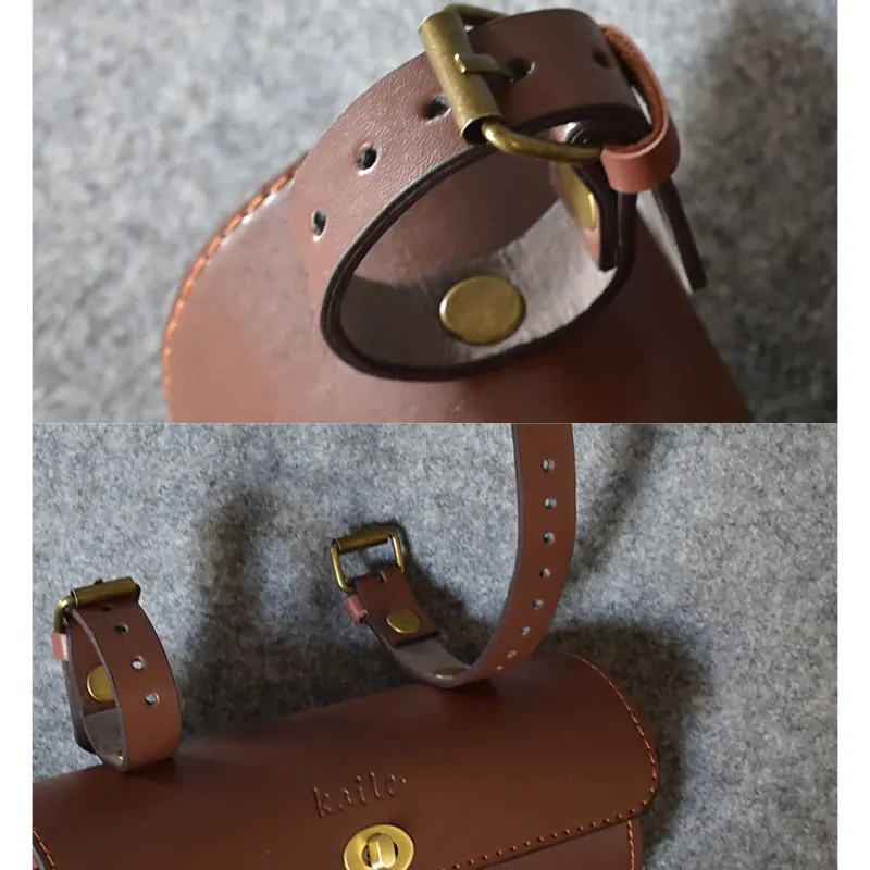 Кожаный чехол для горного велосипеда в стиле ретро|bike front bag|front bagretro bicycle |