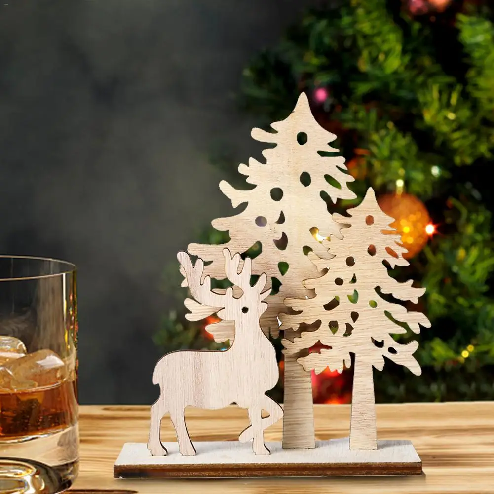 Рождественская вечеринка украшения для дома деревянные елки лося креативные