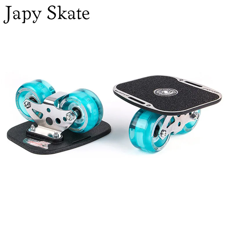 Japy Skate классический агрессивный Дрифт доска Серебро Алюминий линия коньки скраб Patines противоскользящие скейтборд палуба 82A колеса - Цвет: blue lighting