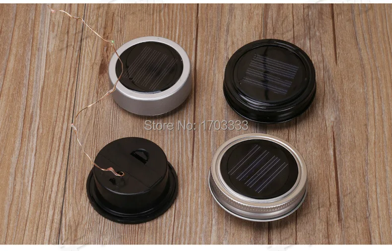 Меняющие цвет Серебристые крышки для банок с питанием от солнечных батарей