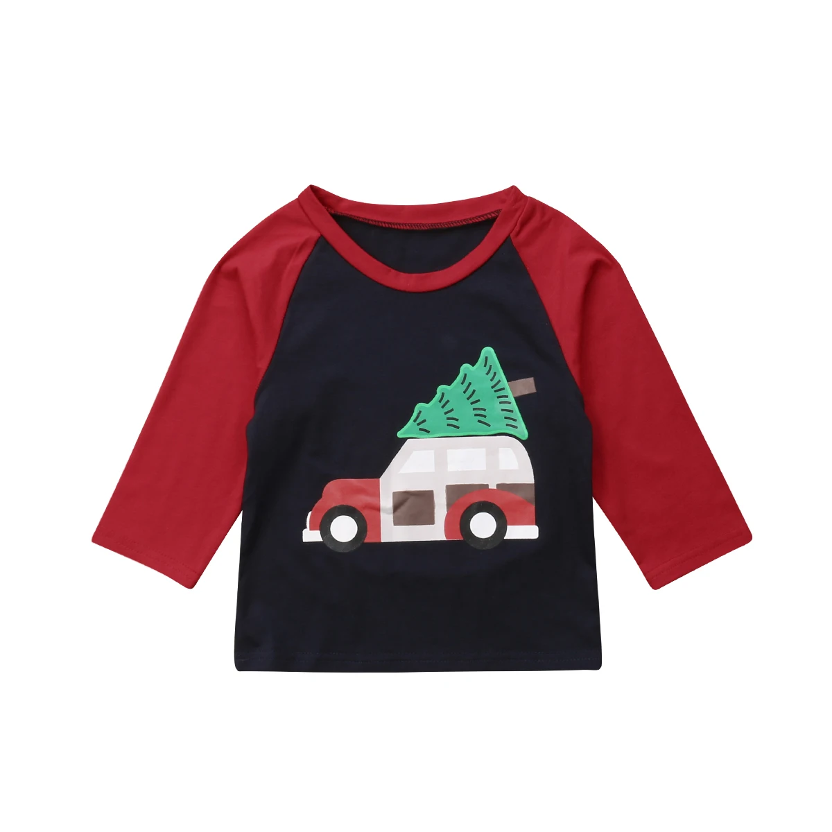 Pudcoco Дети девочек хлопковая Футболка Повседневное с круглым вырезом футболка