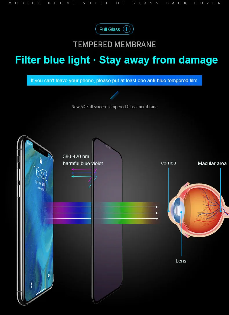Закаленное стекло для защиты экрана для iPhone XS Max XS XR X 7 8 Plus 6 6S Plus 9H закаленное 5D Nano-coated прозрачная пленка для полного покрытия