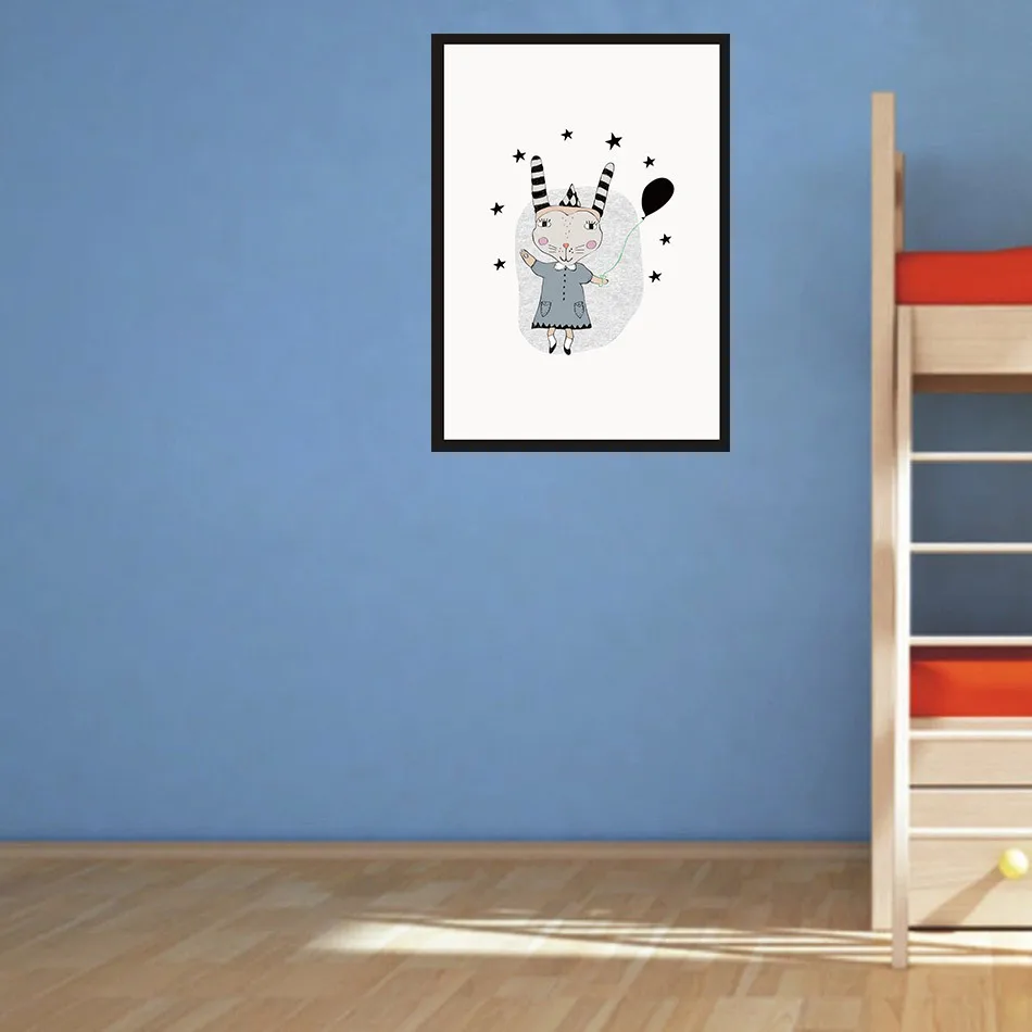 Креативные животные зайчик настенные художественные картины канделяющие