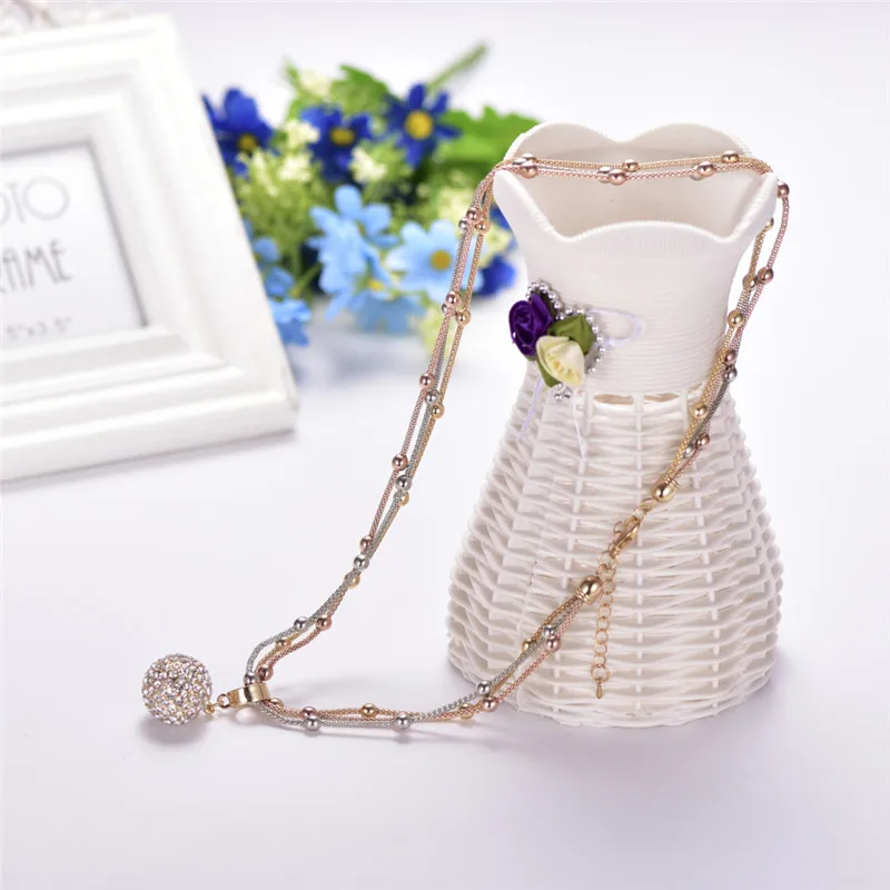 Женское ожерелье с подвеской стразы длинное Модное Элегантное кулоном в виде