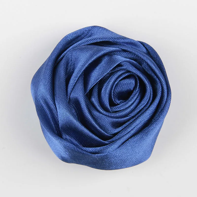 

Nishine 30pcs/lot 2" Handmade Rolled Soft Satin Rose Flowers Artifcial Solid DIY Fabric Flowers For Kids Headwear Accessories