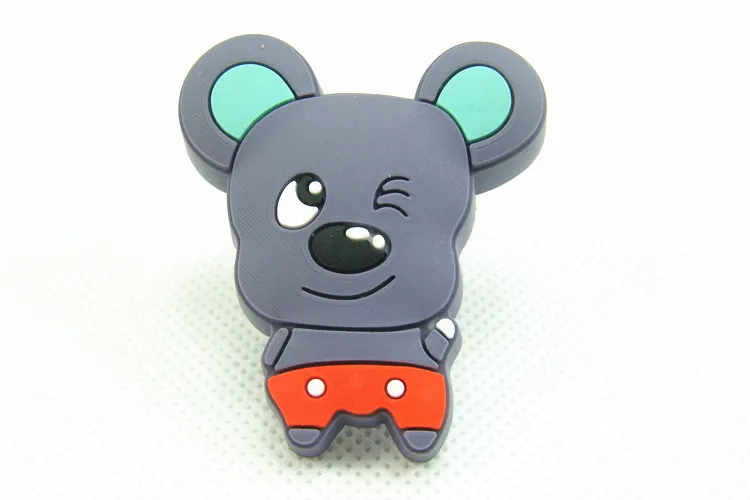 Mouse 1 шт. Мультяшные ручки для шкафов комоды мягкие ручки для ящиков для детской комнаты детская мебель Декор дверная ручка - Цвет: Mouse