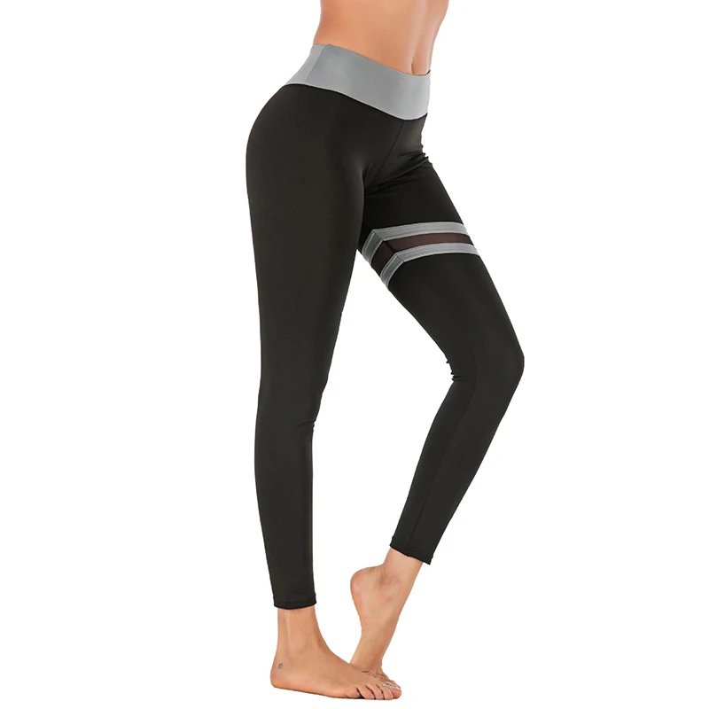 Сексуальные Лоскутные сетчатые гетры для женщин фитнеса пуш ап леггинсы с