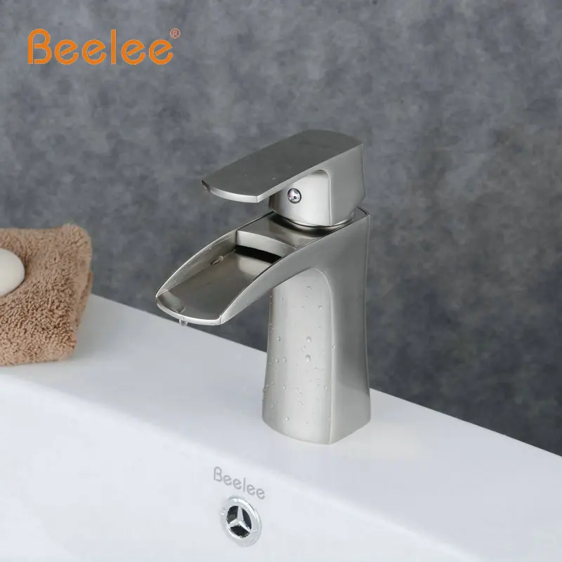 Beelee современный никелевый матовый смеситель для раковины в ванной комнате