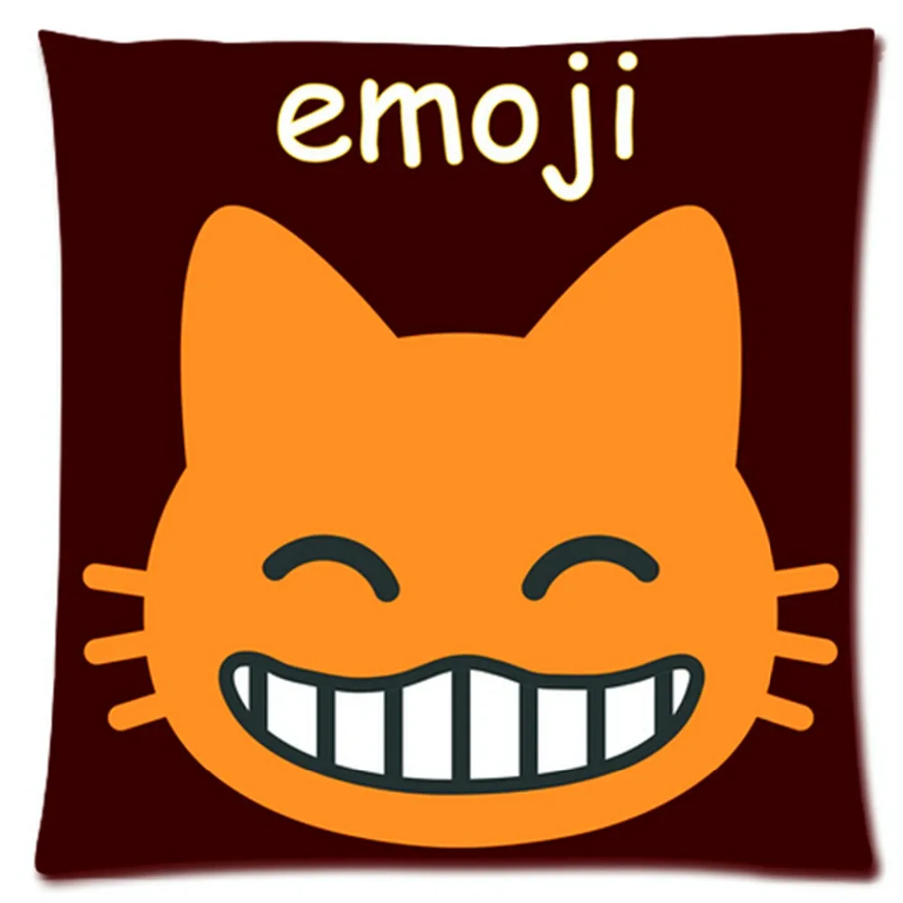 Бесплатная доставка 2015 новый пользовательский Emoji Cat белье футляр декоративные - Фото №1