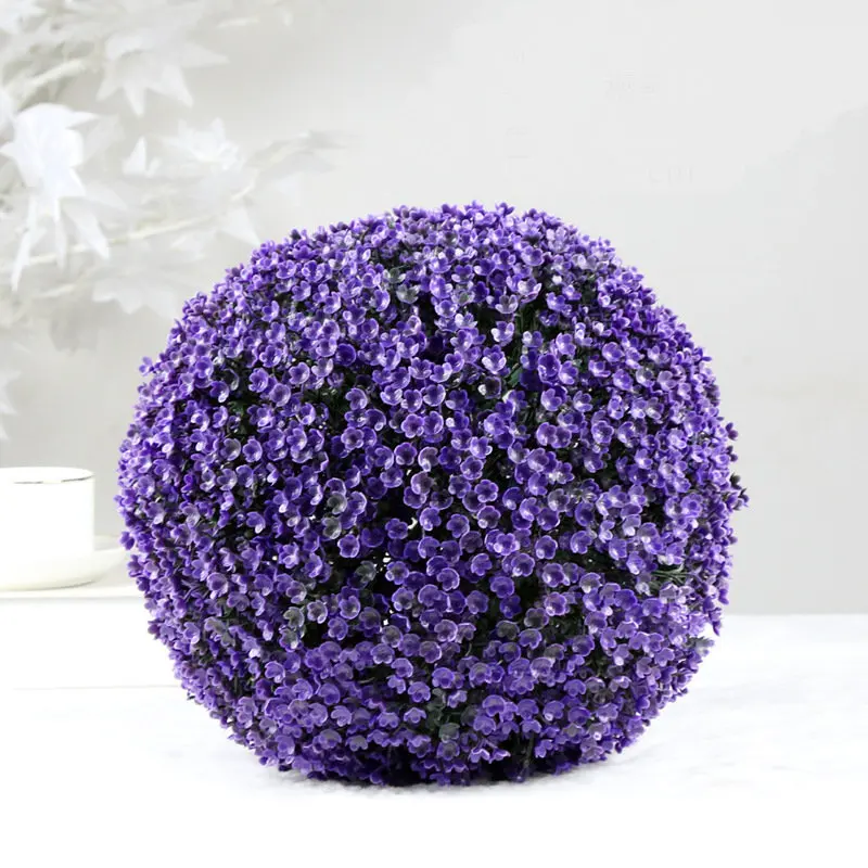 purple Йо Чо искусственные растения большие зеленые имитация пластика трава Буле для домашнего сада наружное украшение искусственный цветок шар - Цвет: purple