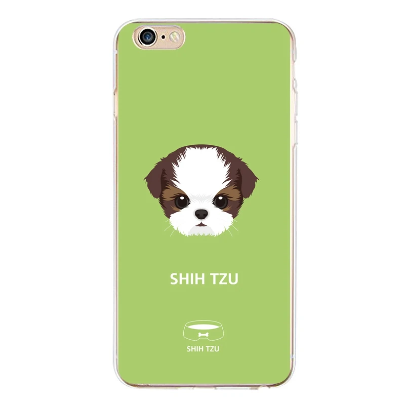 Cartoon Soft Clear TPU Phone Case For iPhone 4/4s 5 5s 6 6plus 7 8plus x Silicone Dog Printed Shell Bag Free Shipping | Мобильные