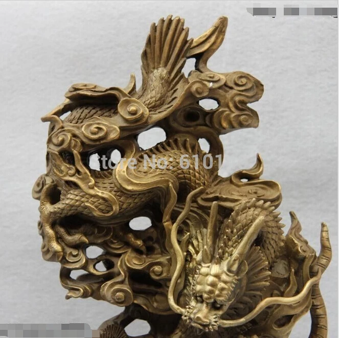 WBY 923+++14 China Royal classic Copper Brass Illustrating Dragon Play Tiger combat statue | Дом и сад