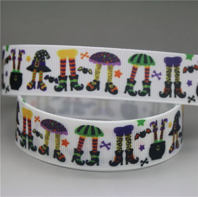 3 DHK 50 ярдов Хэллоуин Череп напечатанный grosgrain ленточный аксессуар hairbow головной убор украшения оптом OEM S1015 - Цвет: 3