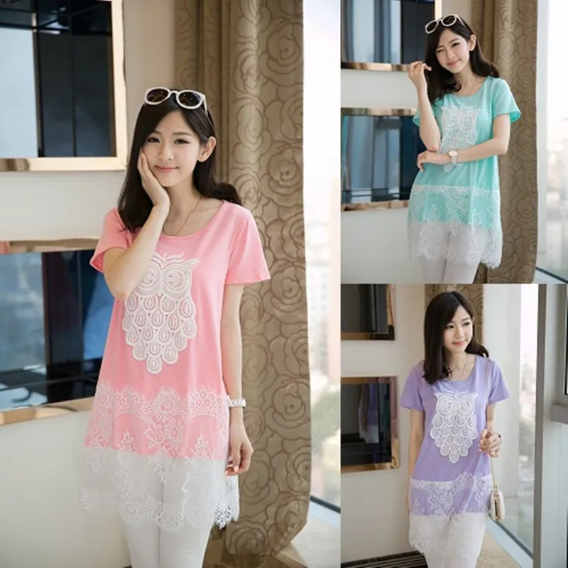 2014 fall autumn women dress vestidos femininos large size women's candy-colored cartoon logo embroidered loose cotton | Женская
