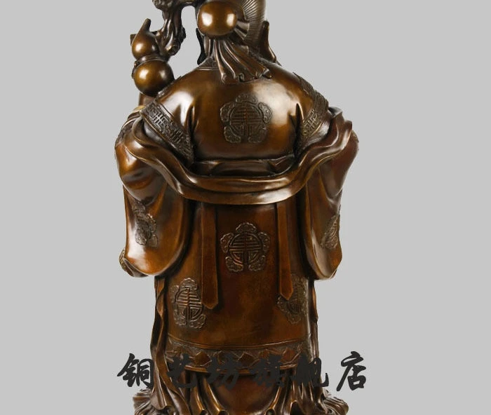 32 &quotкитайские из чистой бронзы долгая жизнь Бог старый человек держит персик и