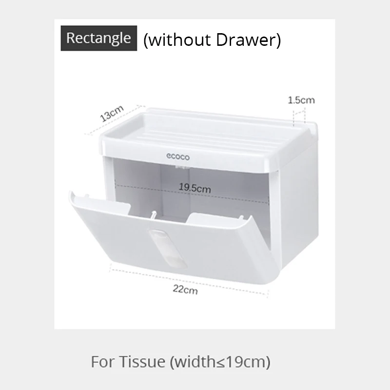 Rectangl (No Drawer) BR Ванная Комната Водонепроницаемый Держатель Туалетной Бумаги Настенный Ящик Для Хранения Салфетка Организатор - Цвет: Rectangl (No Drawer)