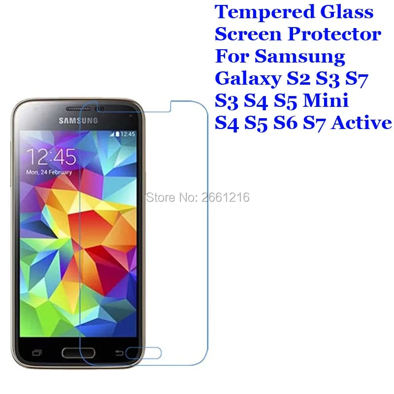 Закаленное стекло 9H 2.5D для Samsung Galaxy S2 S3 S4 S5 Mini S6 S7 защитная пленка премиум
