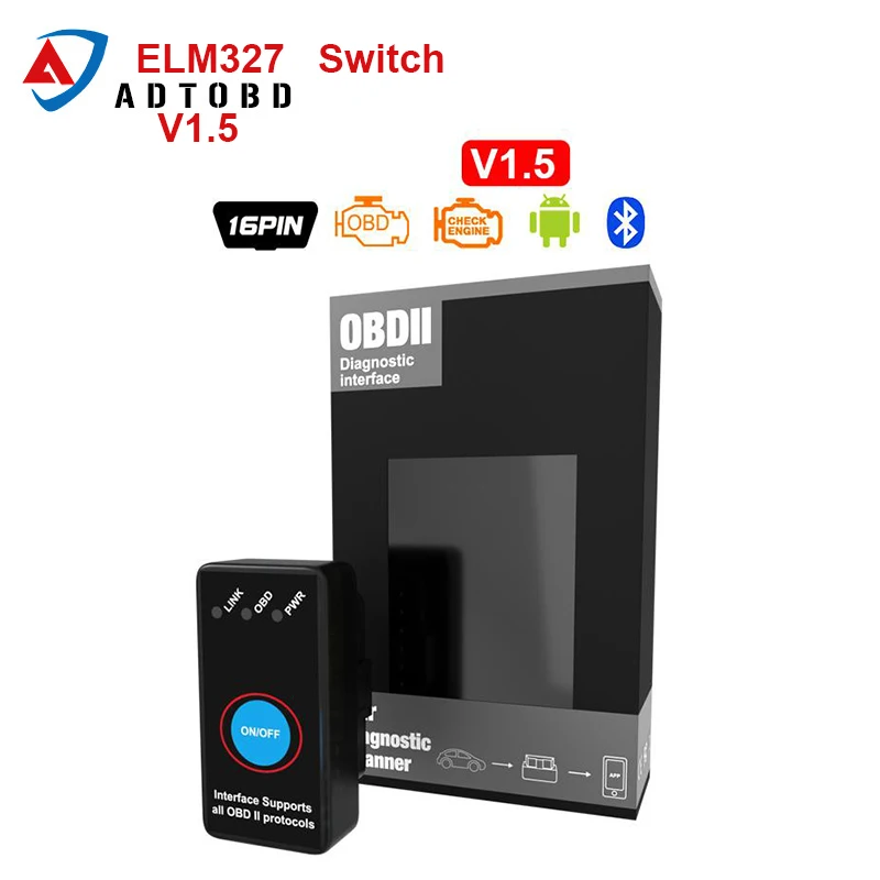 V1.5 Bluetooth 4 0 на/выключения MINI ELM327 ELM 327 OBD2/OBDII версии 1 5 для Android Windows автомобиль код