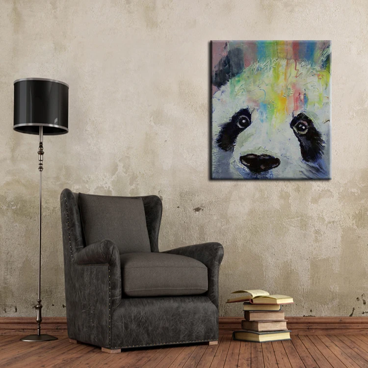 Высококачественные животные картины милые Китай панда масляная живопись на