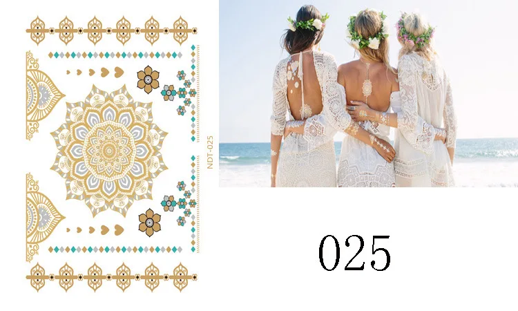 1 шт. золотистая и синяя временная татуировка металлический водонепроницаемый