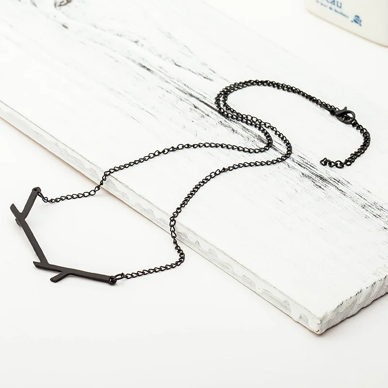 Женское ожерелье с подвеской в виде ветвей дерева золотое серебряное черное