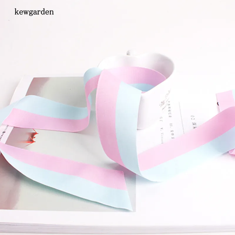 Kewgarden полосатые окрашенные ленты 1 5 дюйма 38 мм Женский атласный бант для волос