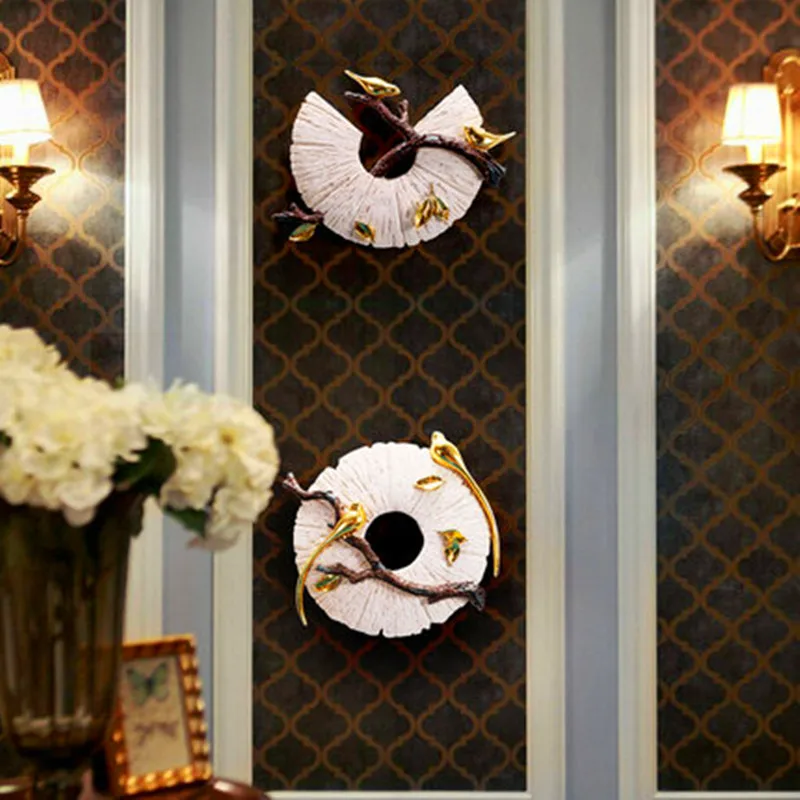 

Chinese Style Resin Animal Bird Wall Hangings Craftwork Creative Living Room Television Background Wall Bedroom Ornaments X1085