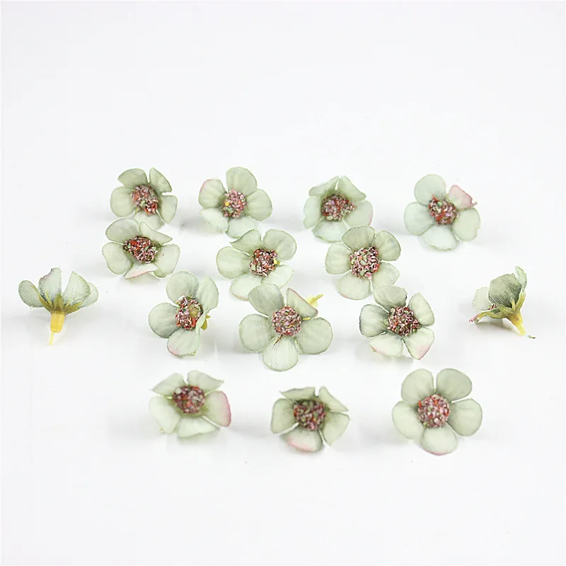 Green water 2 см многоцветная Маргарита Флорес cabezas мини seda flores artificiales para guirnalda Скрапбукинг hogar boda украшение - Цвет: Green water