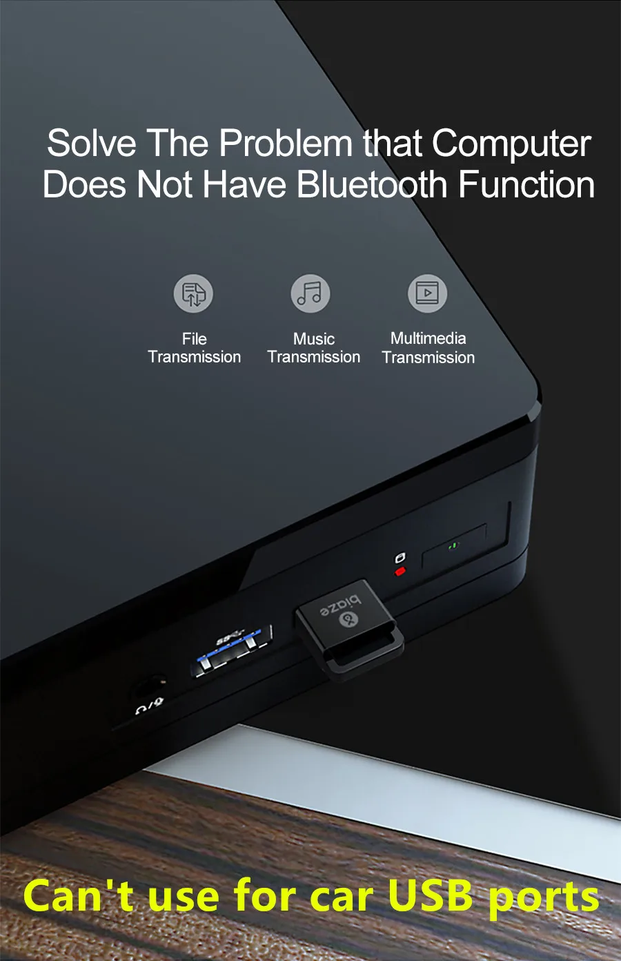 Беспроводные USB Bluetooth адаптеры Biaze 4,0 USB Bluetooth Донгл телефон музыкальный Bluetooth передатчик приемник для ПК ноутбук компьютер