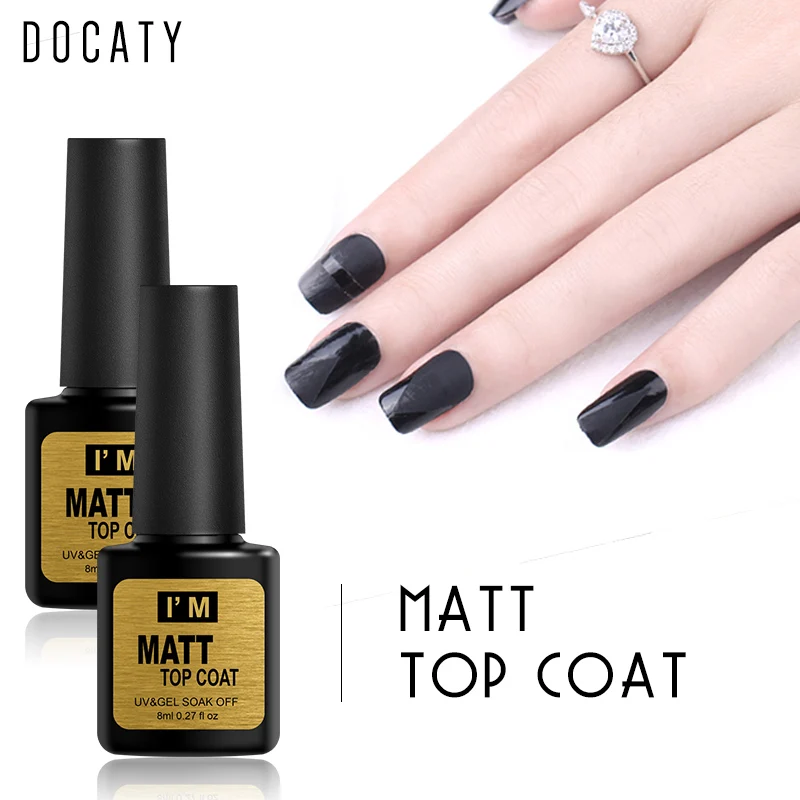 Docaty ногти гель Цвета Matte Top Coat УФ и привело полу постоянный эмали Гибридный лак