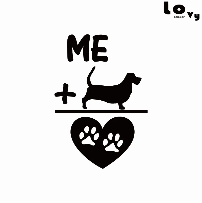 Me Plus Basset Hound Love Dog Paw стикер на стену креативный мультфильм животное виниловая