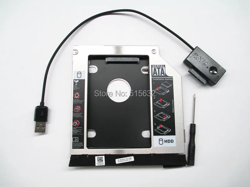 USB-кабель + модуль Caddy для установки второго жесткого диска SATA DELL E6420 E6320 E6520 |