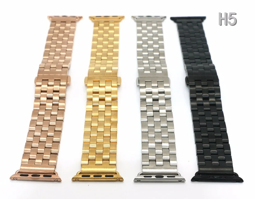 Классический роскошный однотонный ремешок из нержавеющей стали с пряжкой для